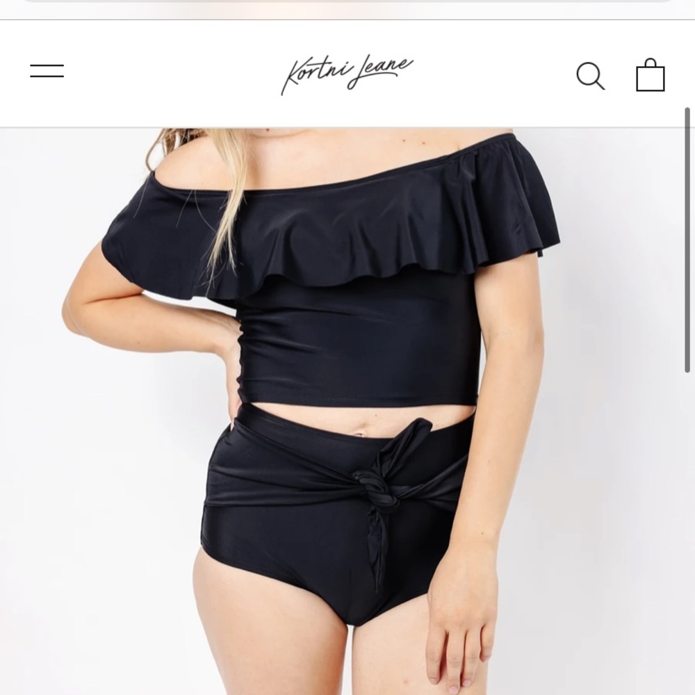 Kortni Jean Black Ruffle Top